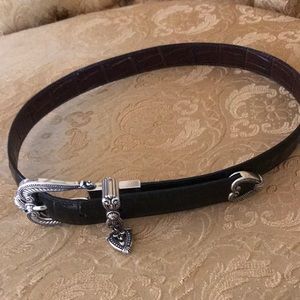 Brighton Black Leather Belt Size 28
